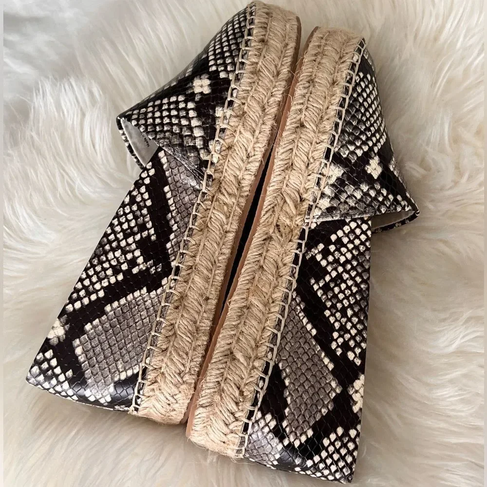Jack Rogers platform snake skin espadrilles